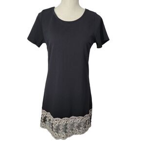 Jella couture little black dress with lace hem detail